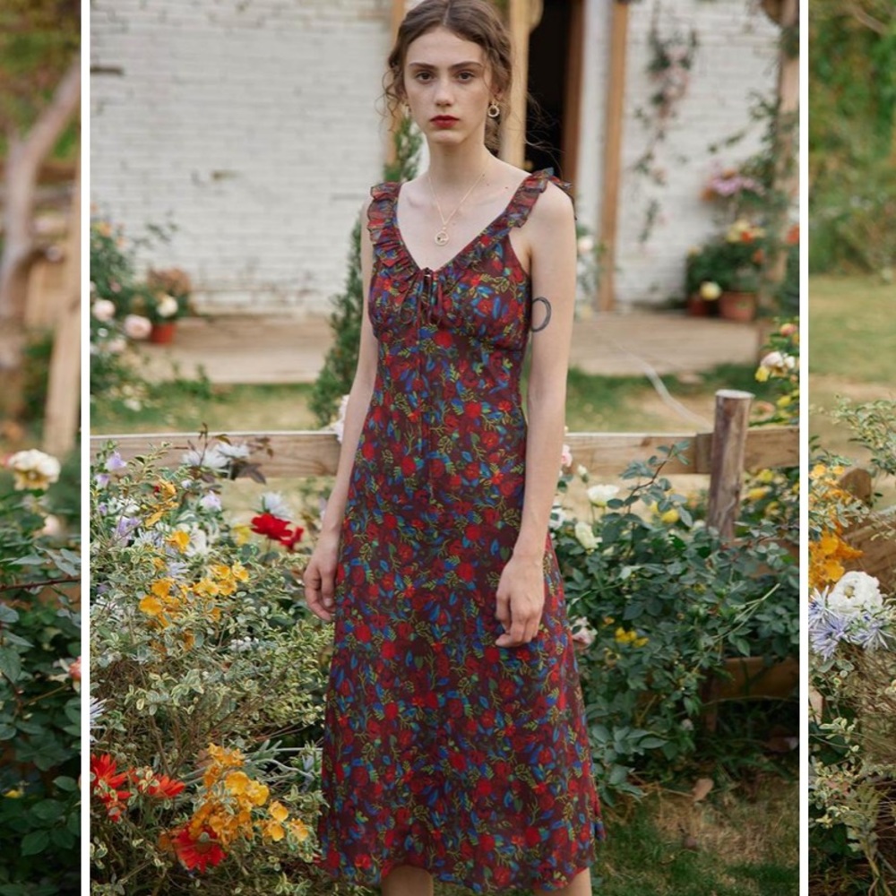 NWT Floral Printed Slip Dress